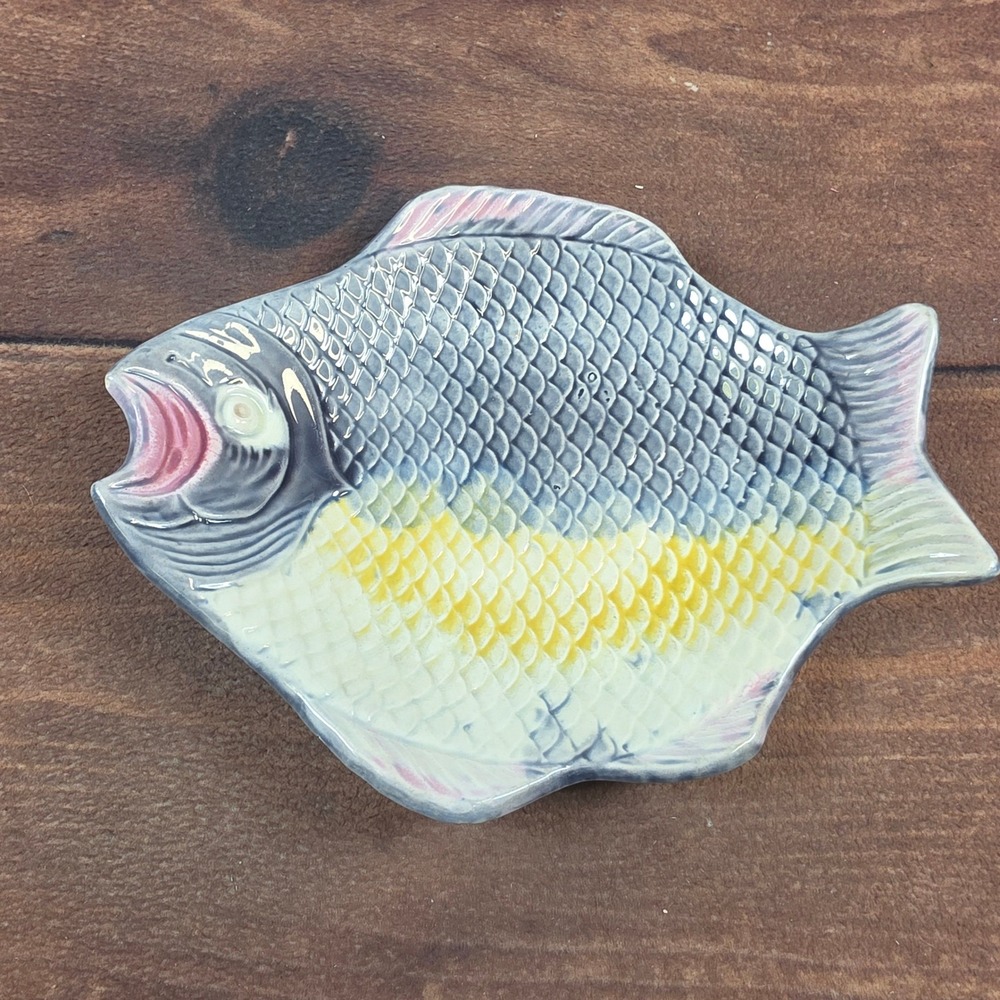 Fish Plate Home Decor OS Blue Fair Textured Ceramic Trinket Dish